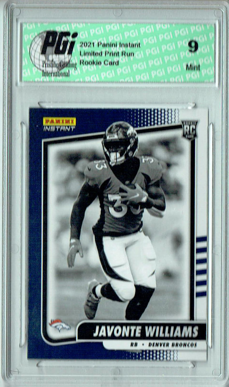 PGI 9 Javonte Williams 2021 Panini Instant #BW15 Black/White 1/2728 Rookie Card