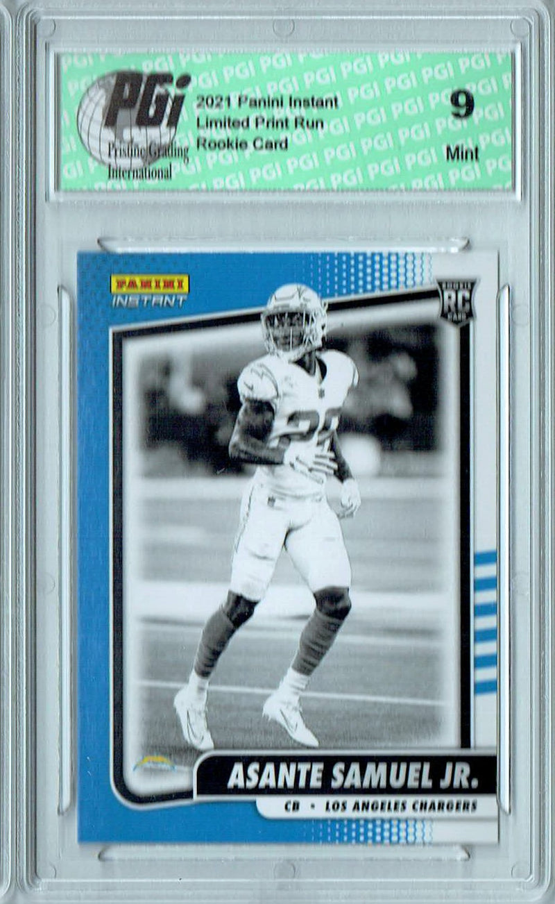 PGI 9 Asante Samuel Jr. 2021 Panini Instant #BW37 Black/White 1/2728 Rookie Card