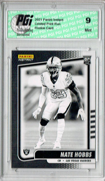 PGI 9 Nate Hobbs 2021 Panini Instant #BW44 Black/White 1/2728 Rookie Card