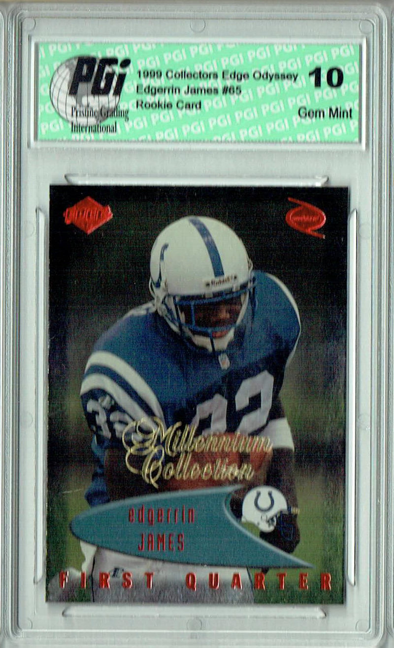 Edgerrin James 2021 Edge #65 1st Quarter Red Parallel Rookie Card PGI 10