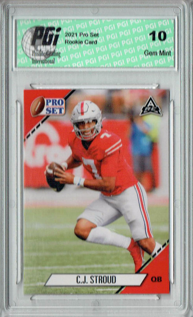 C.J. Stroud 2021 Pro Set #2 NIL Red SP Rookie Card PGI 10 — Rookie Cards