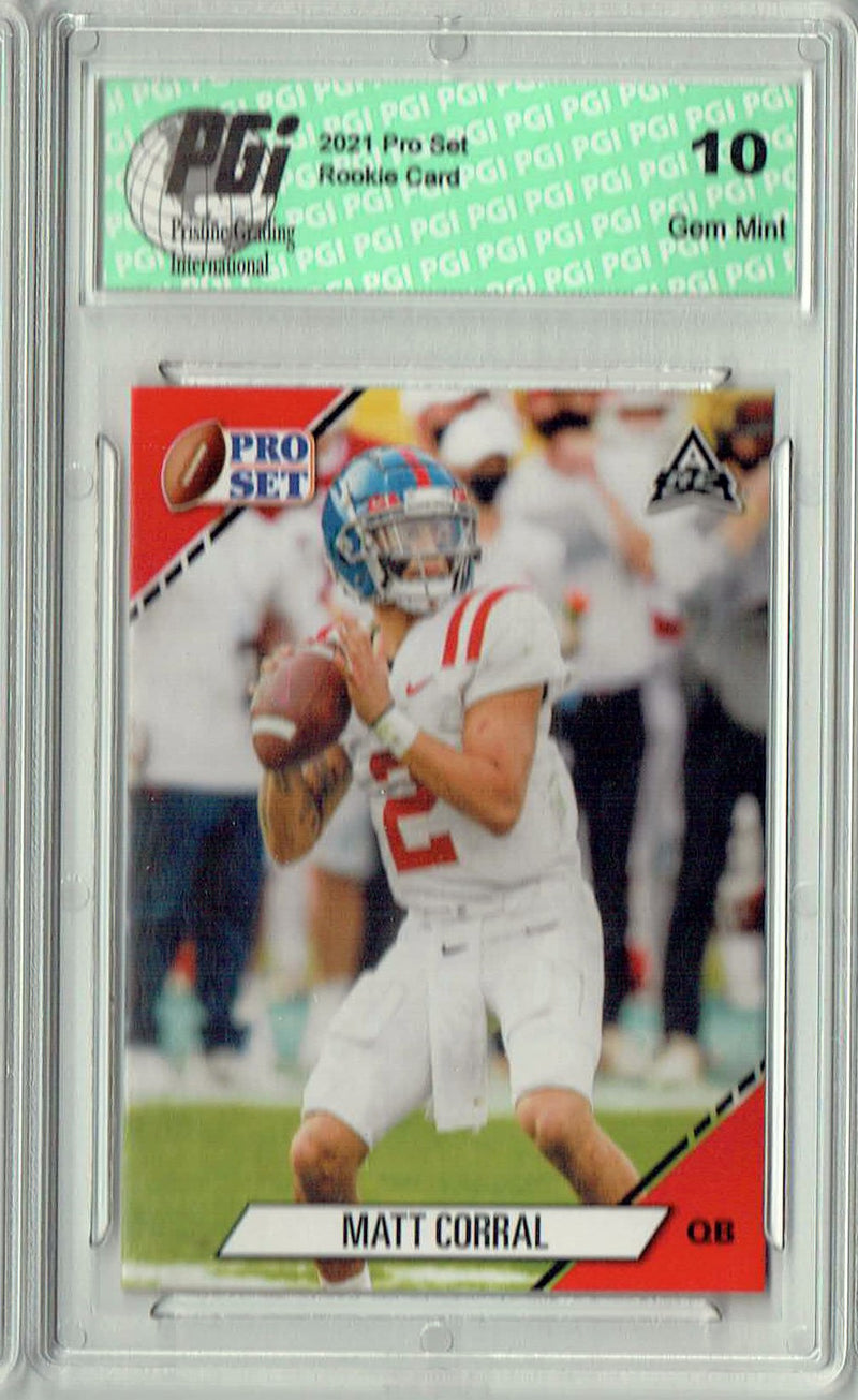 Matt Corral 2021 Pro Set #8 NIL Red SP Rookie Card PGI 10