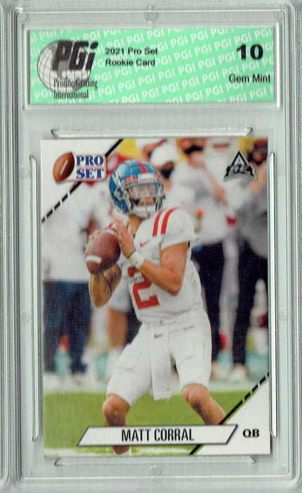 Matt Corral 2021 Pro Set #8 NIL Ole Miss Rebels Rookie Card PGI 10