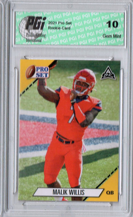 Malik Willis 2021 Pro Set #7 NIL Red SP Rookie Card PGI 10