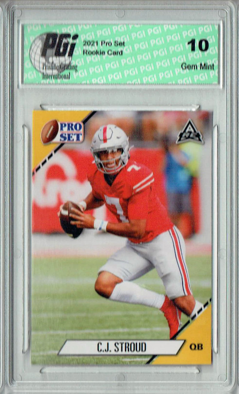 C.J. Stroud 2021 Pro Set #2 NIL Gold SP Rookie Card PGI 10