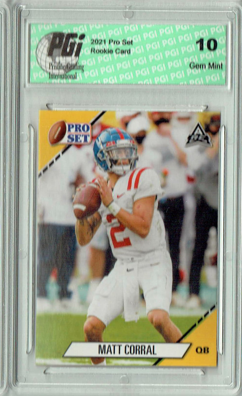 Matt Corral 2021 Pro Set #8 NIL Gold SP Rookie Card PGI 10