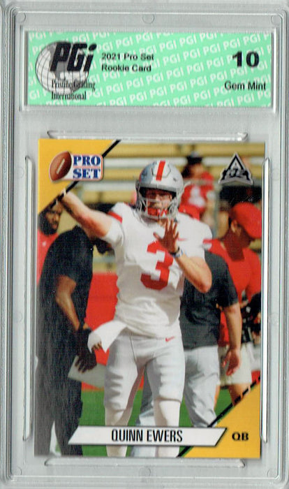 Quinn Ewers 2021 Pro Set #9 NIL Gold SP Rookie Card PGI 10