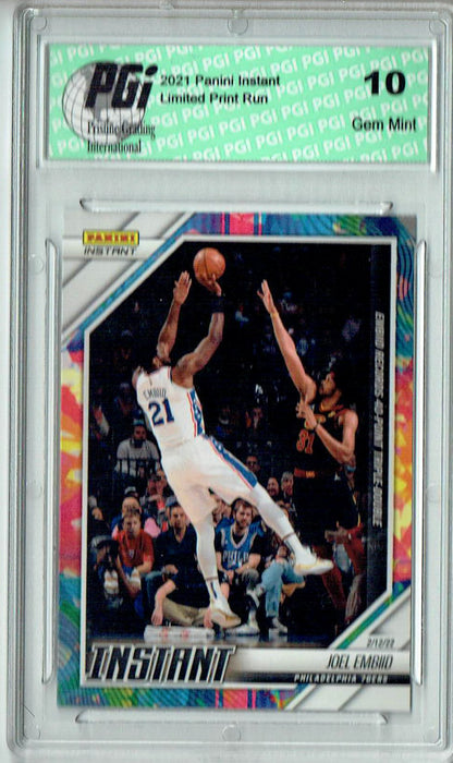 Joel Embiid 2021 Panini Instant #126 Versicolor Only 5 Made Trading Card PGI 10