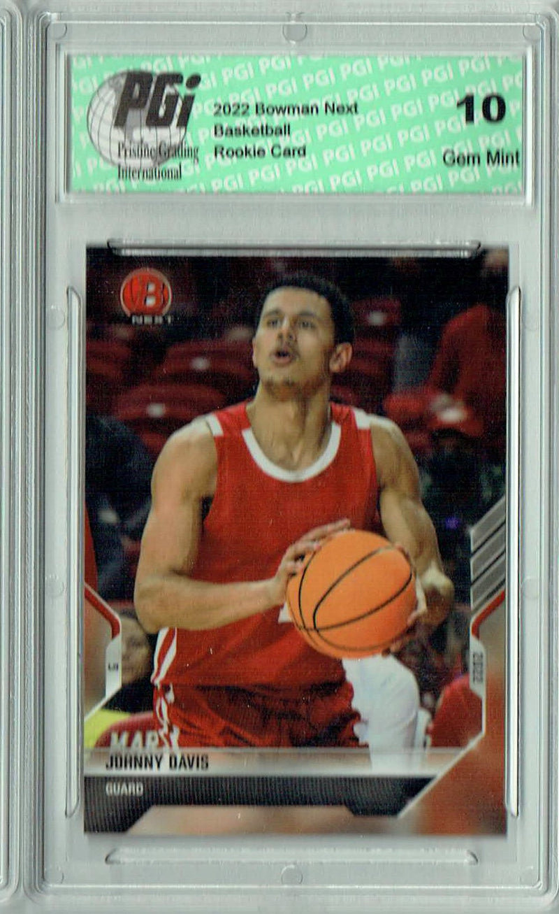 Johnny Davis 2022 Bowman Next #32 Wisconsin Only 1,477 Made Rookie Card PGI 10