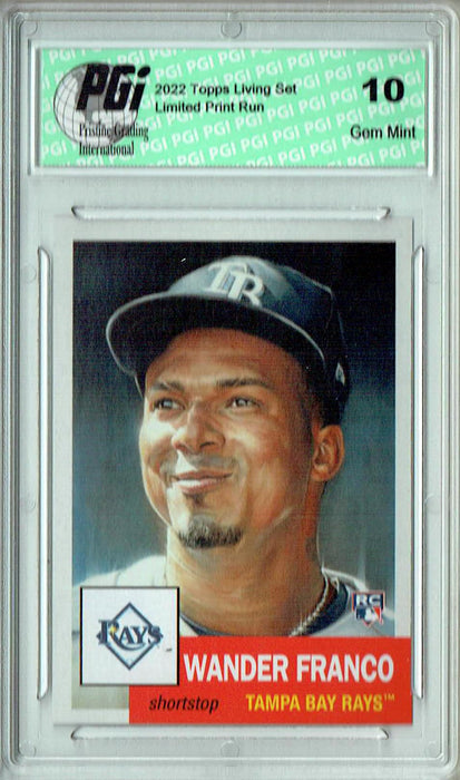 Wander Franco 2022 Topps Living Set #495 Tampa Bay Rays Rookie Card PGI 10