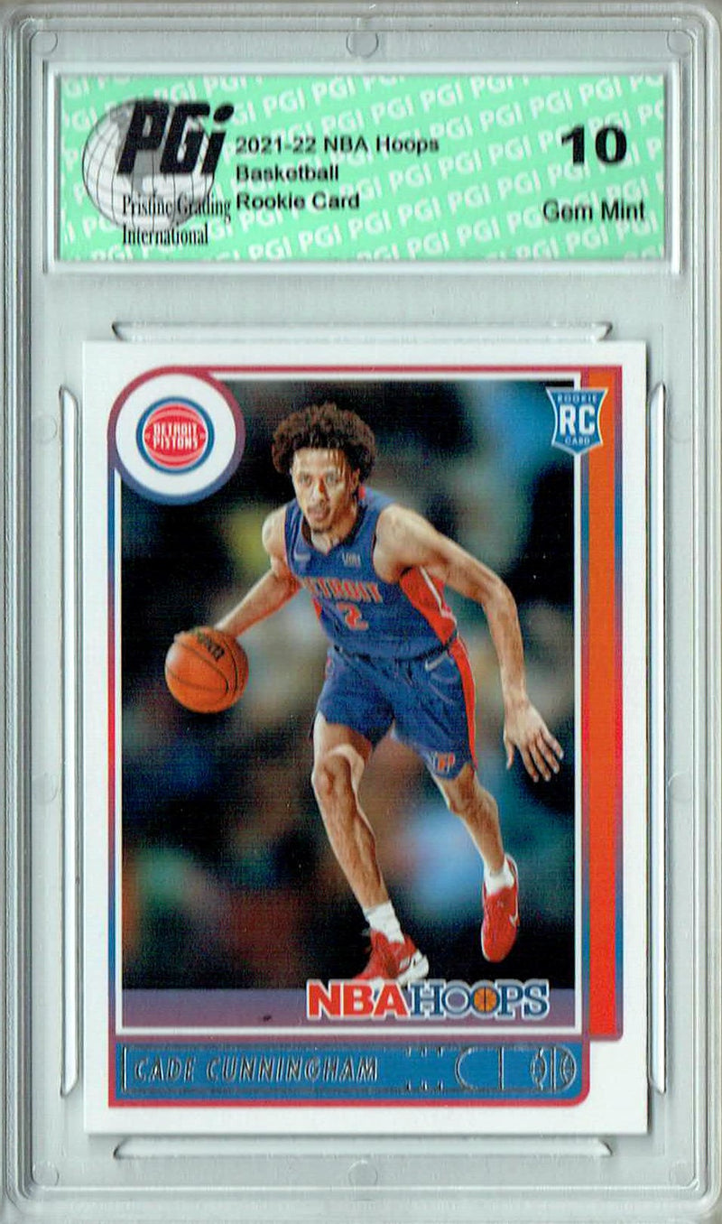 Cade Cunningham 2021 NBA Hoops #201 Detroit Pistons Rookie Card PGI 10