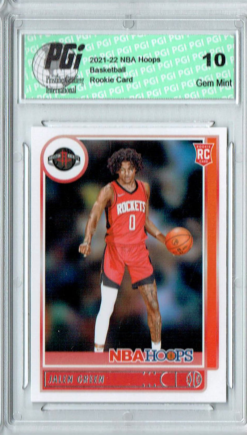 Jalen Green 2021 NBA Hoops #218 Houston Rockets Rookie Card PGI 10