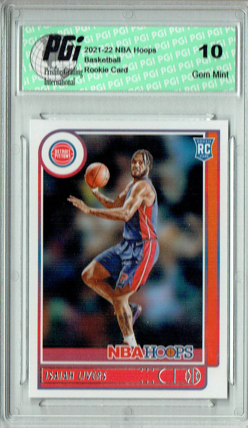 Isiah Livers 2021 NBA Hoops #208 Detroit Pistons Rookie Card PGI 10