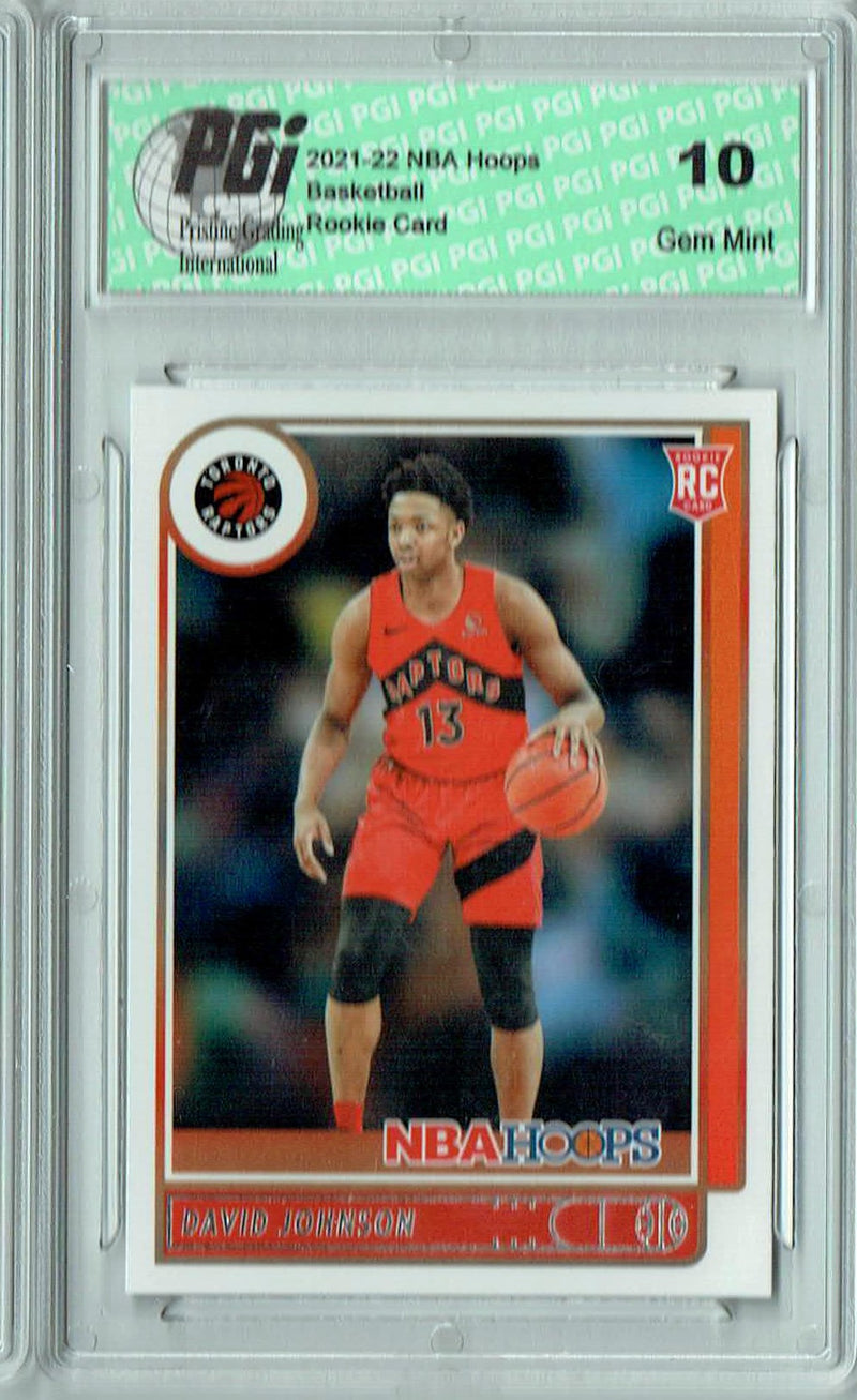 David Johnson 2021 NBA Hoops #222 Toronto Raptors Rookie Card PGI 10
