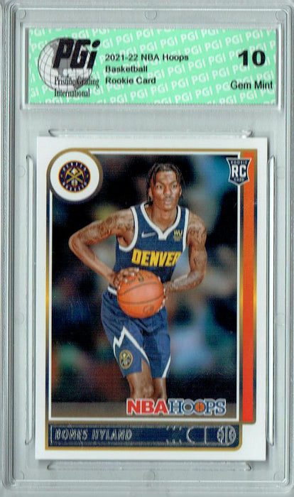 Bones Hyland 2021 NBA Hoops #224 Denver Nuggets Rookie Card PGI 10