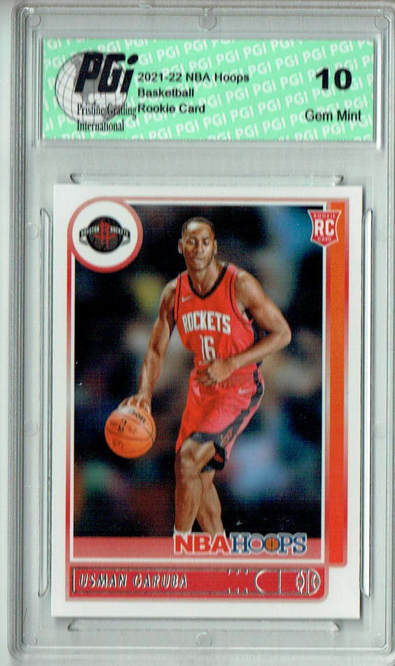 Usman Garuba 2021 NBA Hoops #238 Houston Rockets Rookie Card PGI 10