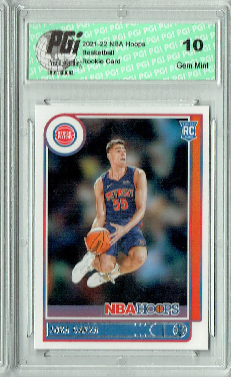 Luka Garza 2021 NBA Hoops #250 Detroit Pistons Rookie Card PGI 10