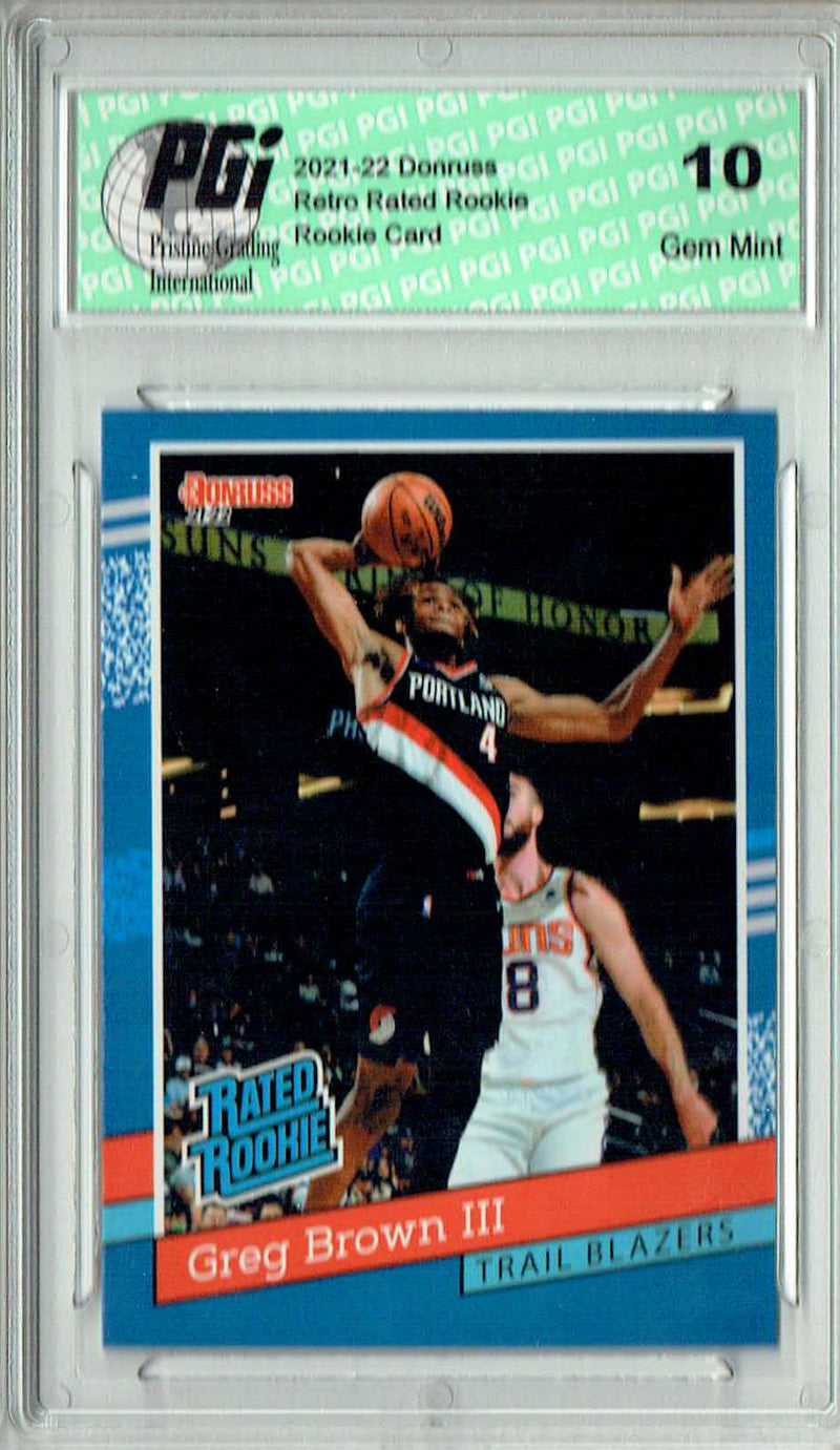 Greg Brown III 2021 Donruss #RR-34 1/2502 Retro Rated Rookie Card PGI 10
