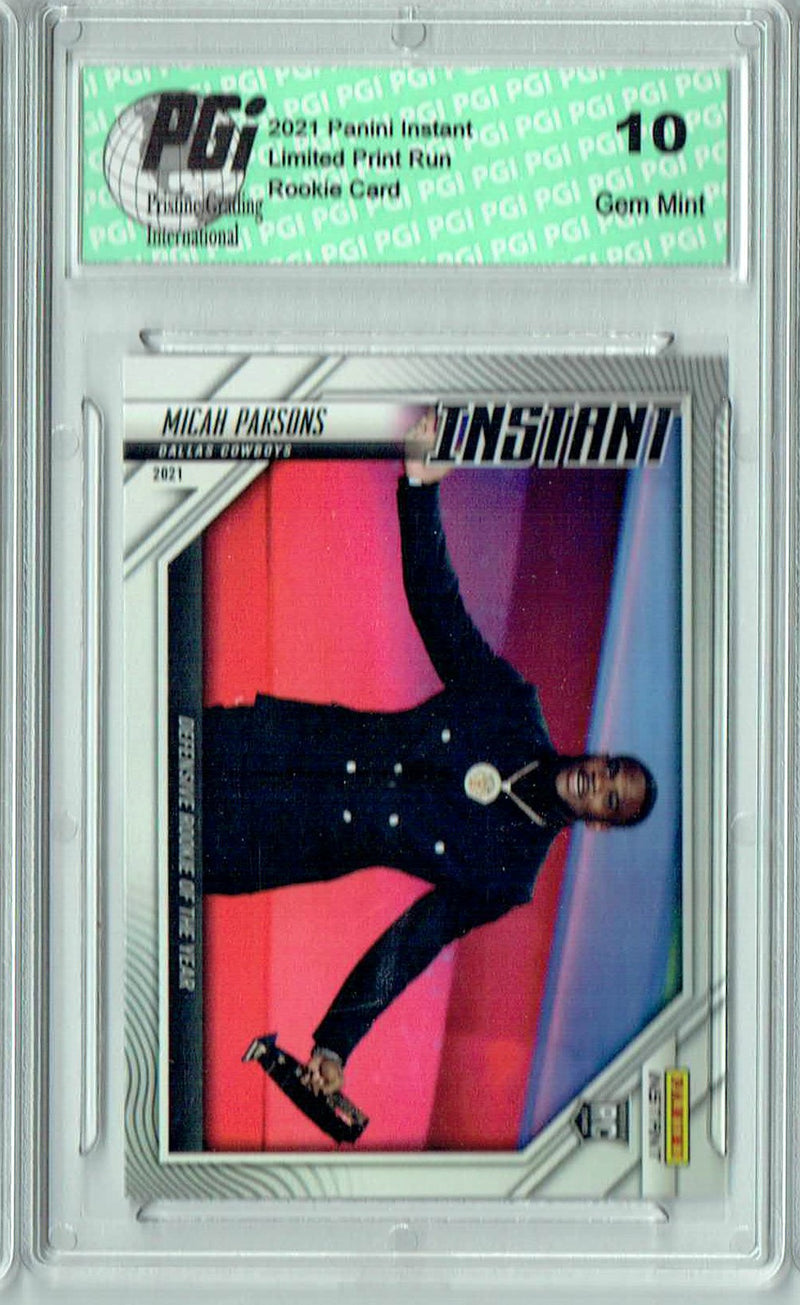 Micah Parsons 2021 Panini Instant #252 Def ROY Cowboys 1/322 Rookie Card PGI 10