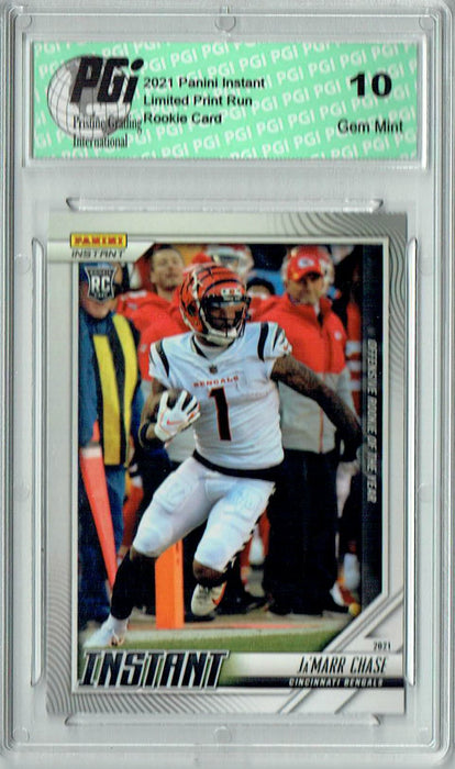 Ja'Marr Chase 2021 Panini Instant #253 Bengals 1/702 made Rookie Card PGI 10