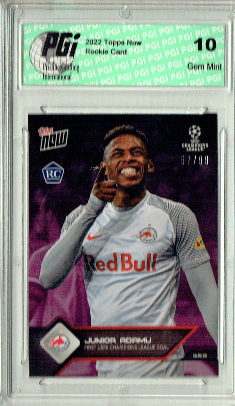 Junior Adamu 2022 Topps Now #110 Purple SP #52/99 Rookie Card PGI 10