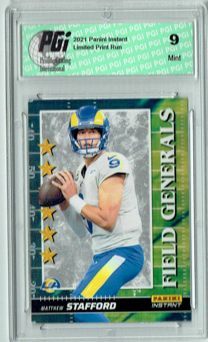 PGI 9 Matthew Stafford 2021 Panini Instant #FG19 Field Generals 1/2088 Rams Card