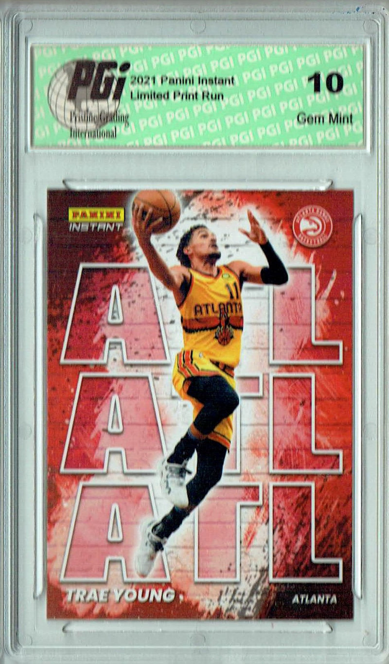 Trae Young 2021 Panini Instant #MC1 My City 1/1496 Trading Card PGI 10