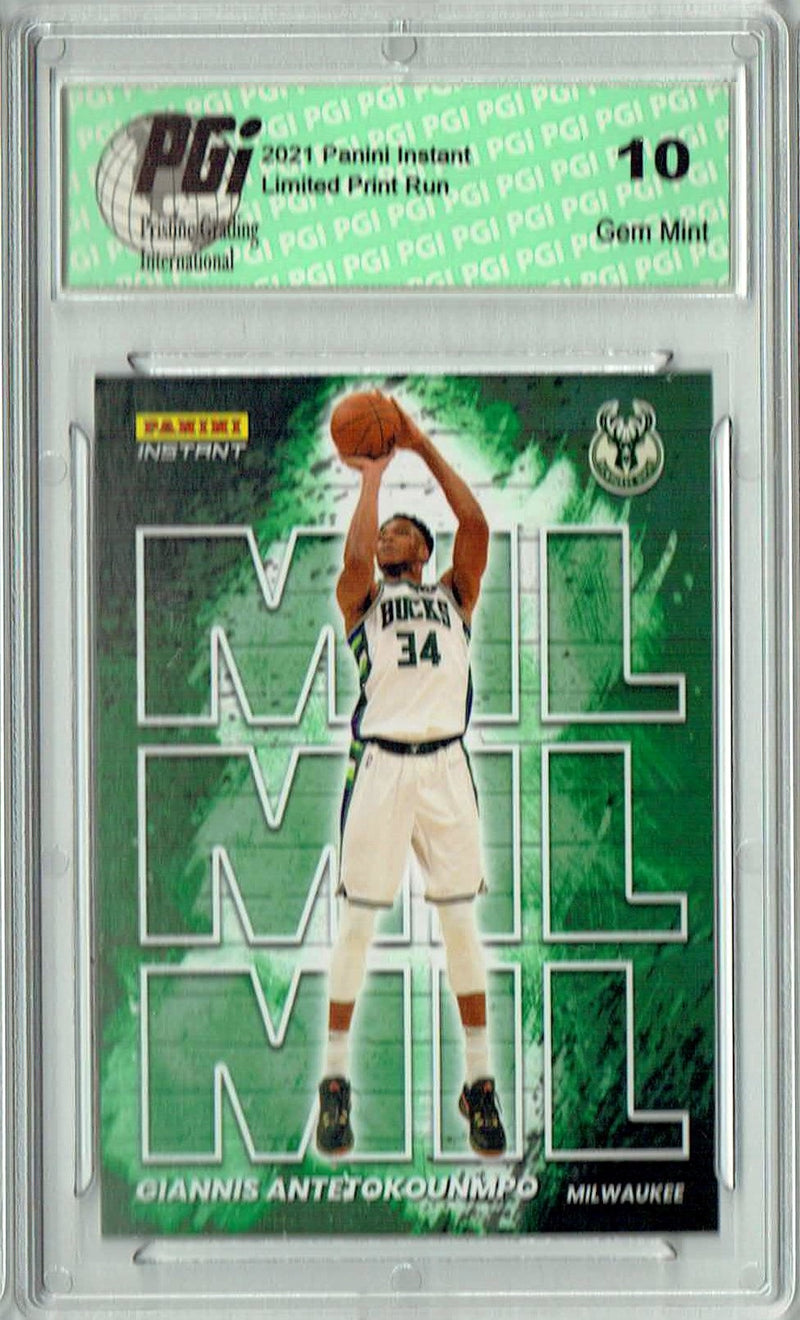 Giannis Antetokounmpo 2021 Panini Instant #MC17 My City 1/1496 Rare Card PGI 10