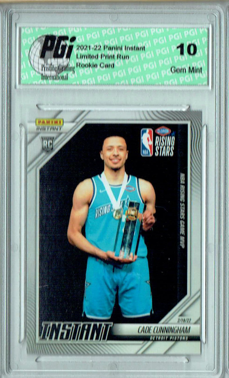 Cade Cunningham 2021 Panini Instant #136 Tiny Print Run 1/121 Rookie Card PGI 10