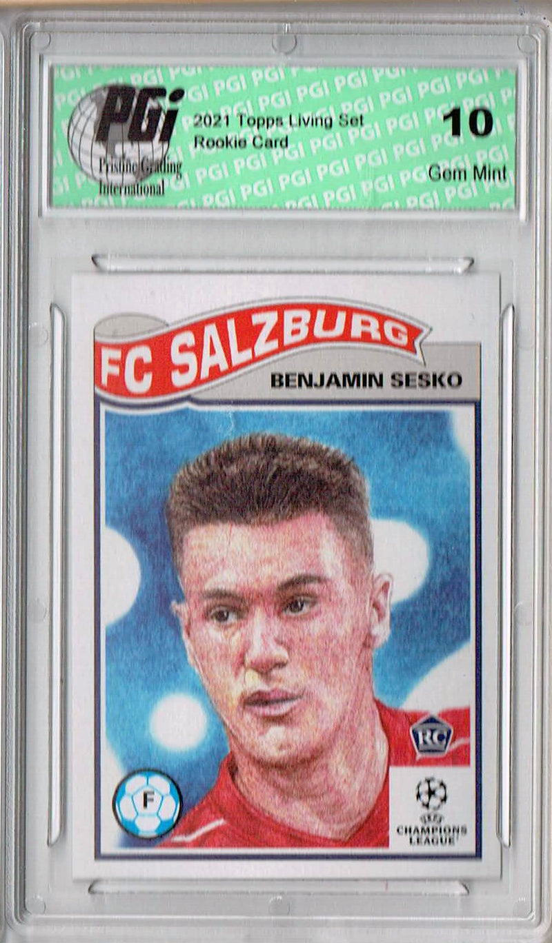 Benjamin Sesko 2021 Topps Living Set #406 Print Run: 2557 Rookie Card PGI 10