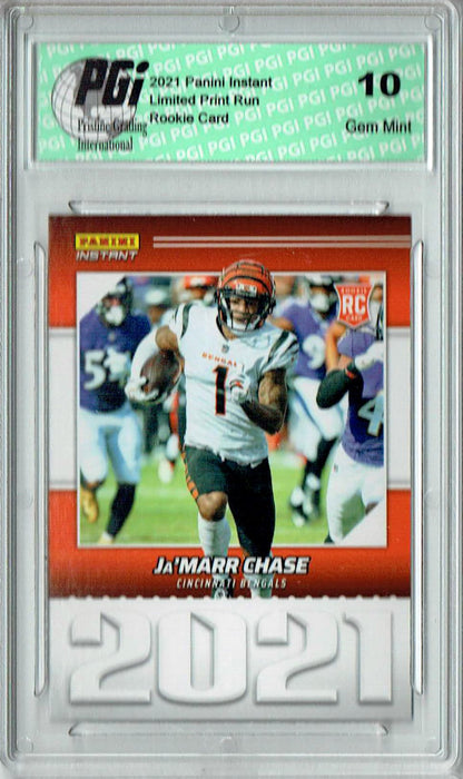 Ja'Marr Chase 2021 Panini Year One #YO5 Only 1269 Made Rookie Card PGI 10