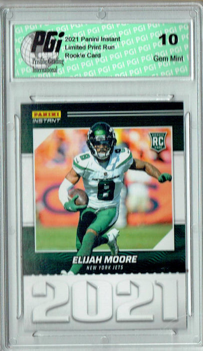 Elijah Moore 2021 Panini Year One #YO14 Only 1269 Made Rookie Card PGI 10