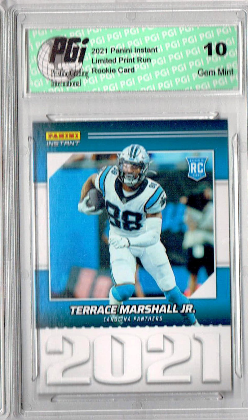 Terrace Marshall Jr. 2021 Panini Year One YO19 Only 1269 Made Rookie Card PGI 10
