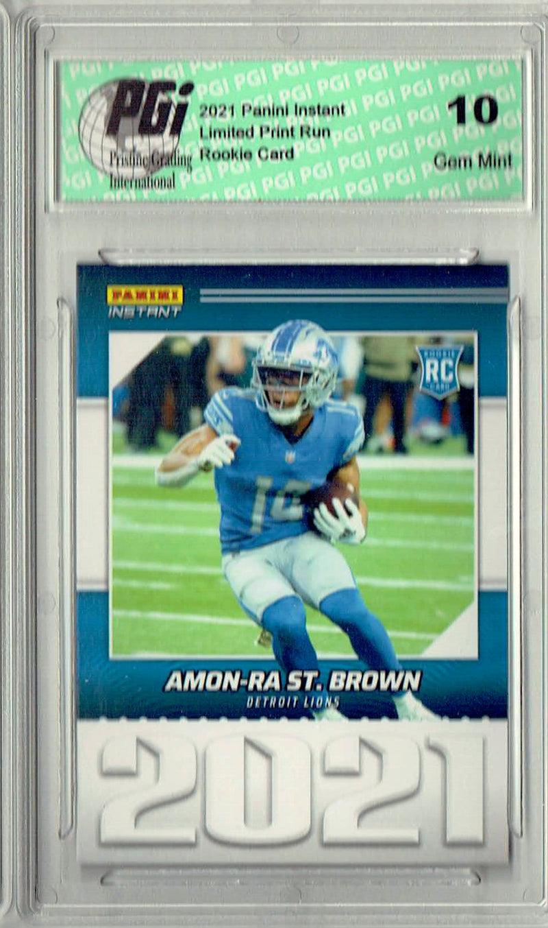 Amon-Ra St. Brown 2021 Panini Year One #YO29 Only 1269 Made Rookie Card PGI 10