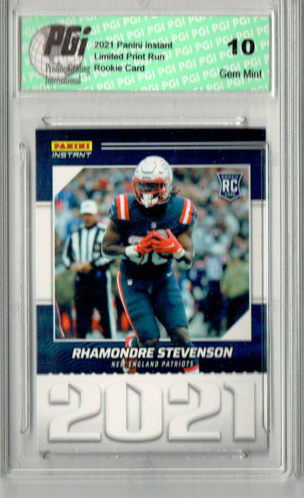 Rhamondre Stevenson 2021 Panini Year One #YO30 Only 1269 Made Rookie Card PGI 10