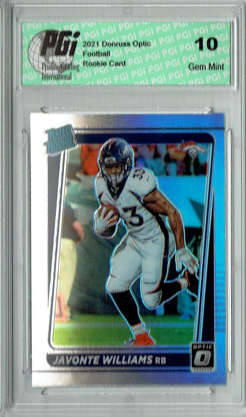 Javonte Williams 2021 Donruss #P-275 Optic Preview Holo Rookie Card PGI 10