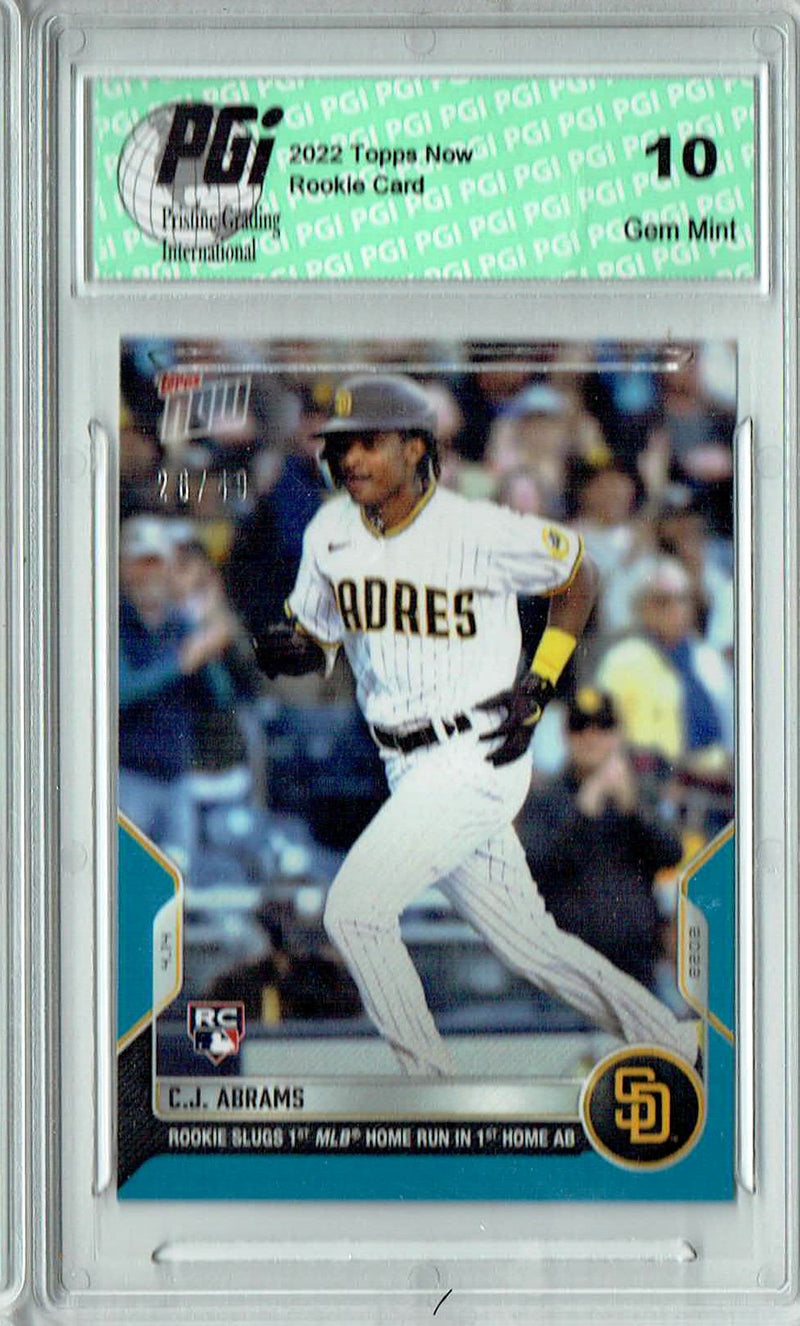 C.J. Abrams 2022 Topps Now #51 Blue SP, #26/49 Rookie Card PGI 10