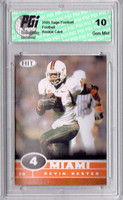 Devin Hester 2005 Sage Hit #50 HOF Rookie Card PGI 10