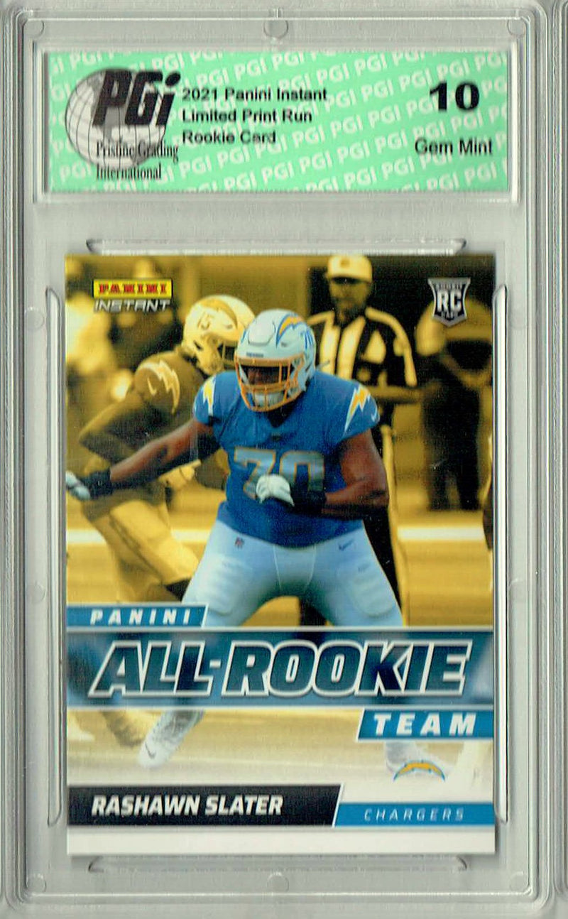Rashawn Slater 2021 Panini Instant #ART8 All Rookie 1/911 Rookie Card PGI 10