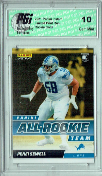 Penei Sewell 2021 Panini Instant #ART12 All Rookie 1/911 Rookie Card PGI 10