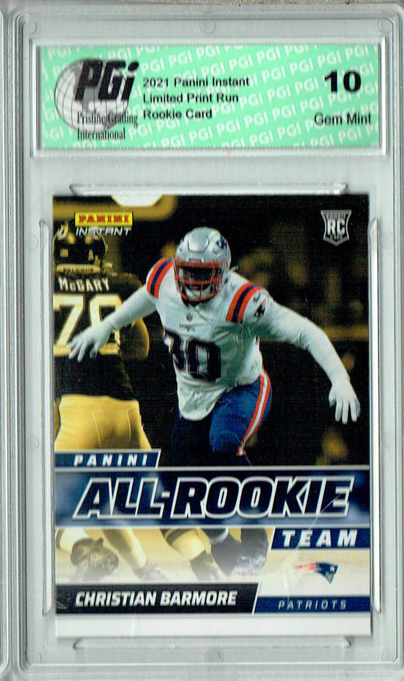 Christian Barmore 2021 Panini Instant #ART13 All Rookie 1/911 Rookie Card PGI 10