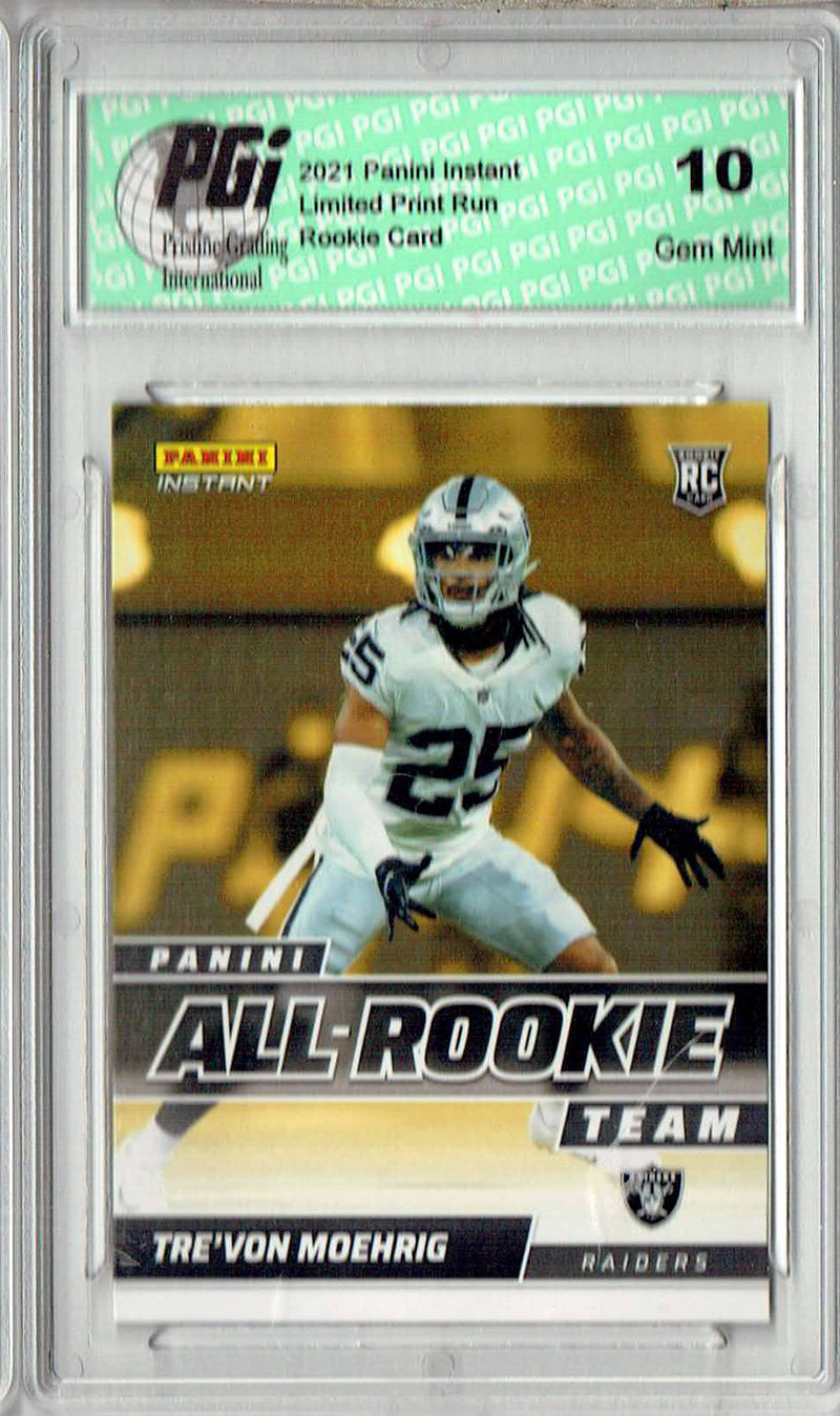 Tre'Von Moehrig 2021 Panini Instant #ART23 All Rookie 1/911 Rookie Card PGI 10