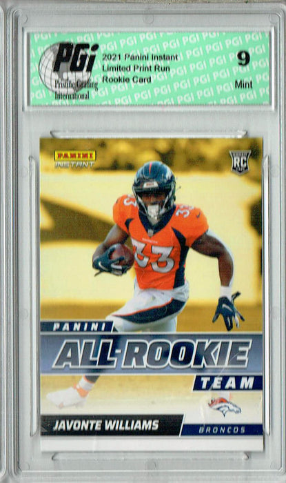 PGI 9 Javonte Williams 2021 Panini Instant #ART3 All Rookie 1/911 Rookie Card