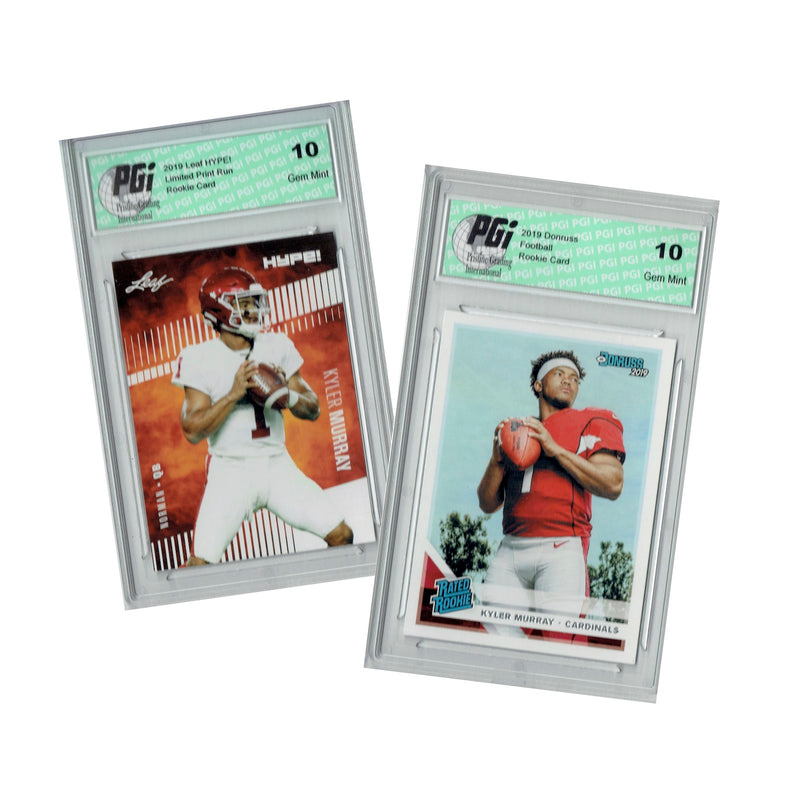 Kyler Murray Donruss #302 & Leaf Hype #22A 5000 Made Rookie Cards PGI 10
