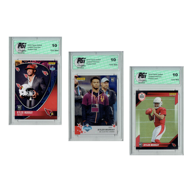 Kyler Murray 2019 Panini Instant & Rookie Premiere 3-Pack Rookie Card PGI 10