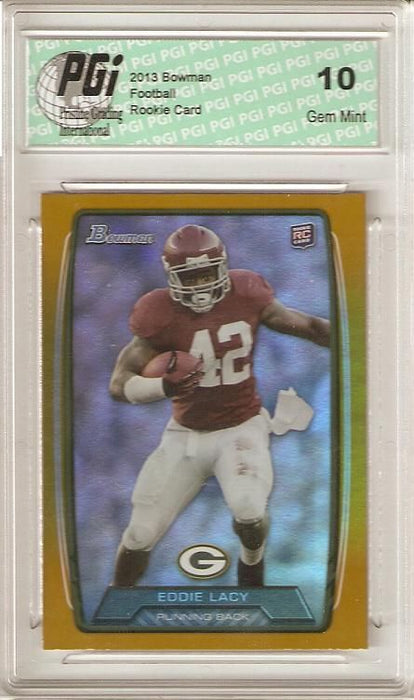 Eddie Lacy 2013 Bowman Gold Refractor Only 399 Made Rookie Card PGI 10
