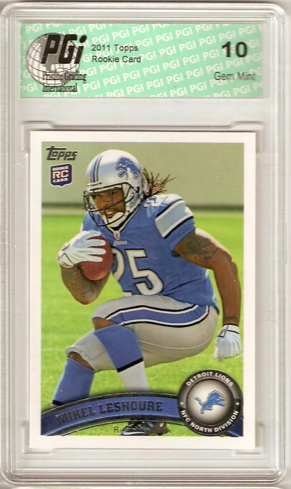 Mikel Leshoure Lions RB 2011 Topps Rookie Card PGI 10