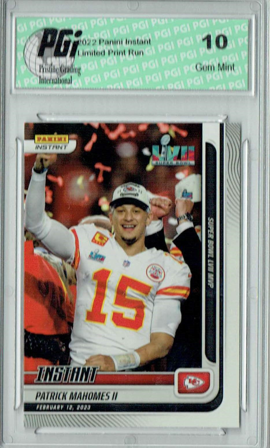 2022 Panini Instant 206 Patrick Mahomes & Chiefs 5th straight AFC Title  Game PS