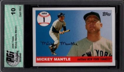 2005 Topps Mickey Mantle 1st HR card Yankees PGI 10
