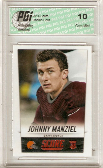 Johnny Manziel 2014 Score Football #387 Browns Rookie Card PGI 10